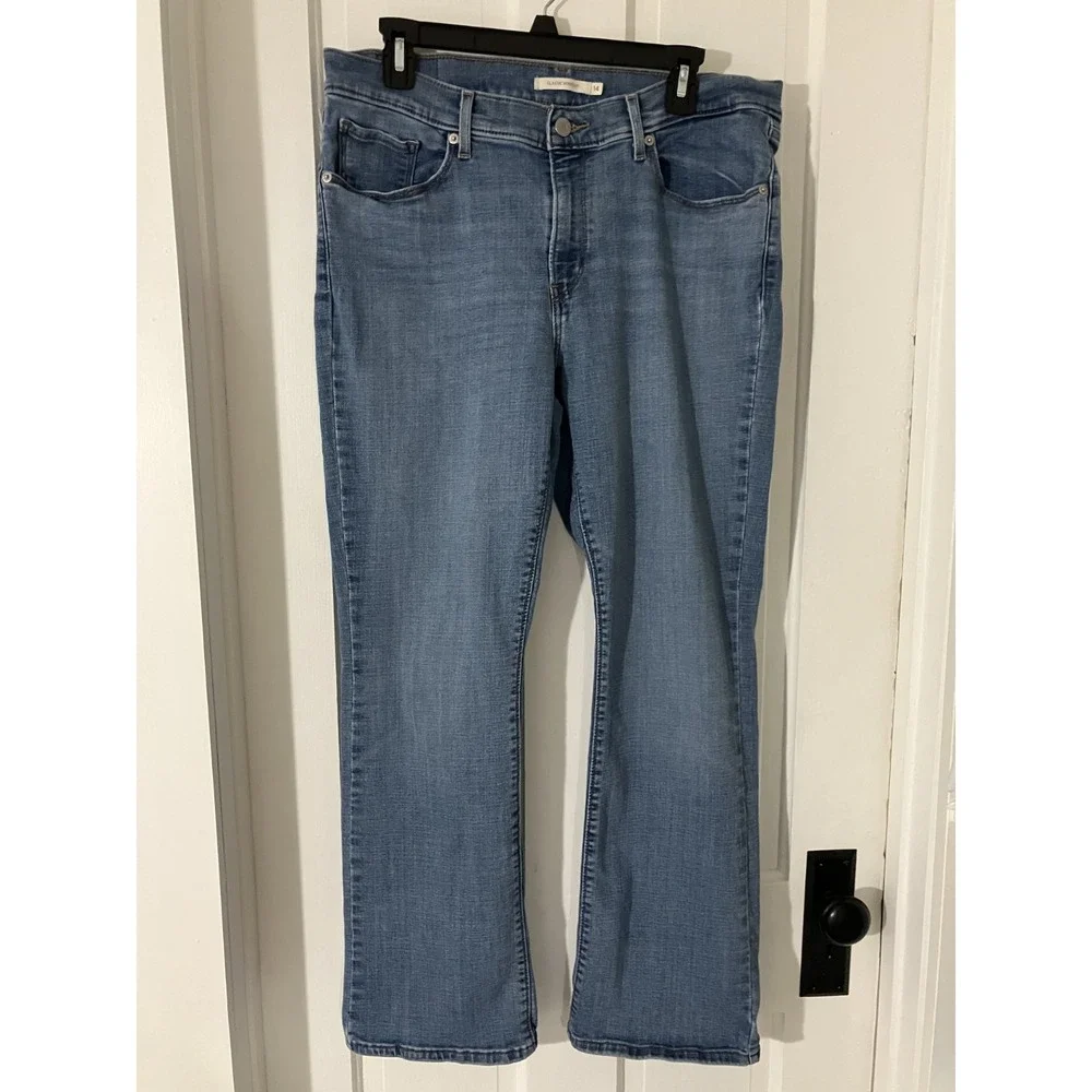 Levis Classic Bootcut Denim Jeans Women's Size 14 Stretch Medium Wash Western - Picture 2 of 11